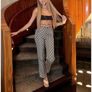 Marine Serre Moon Lozenge Strapped Waist Trouser Womens Small